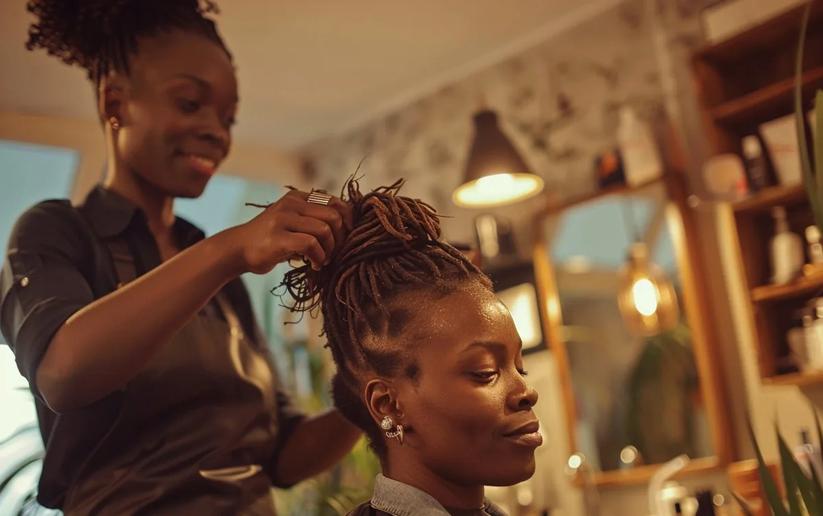Coiffeuse réalisant des tresses à domicile à Yopougon