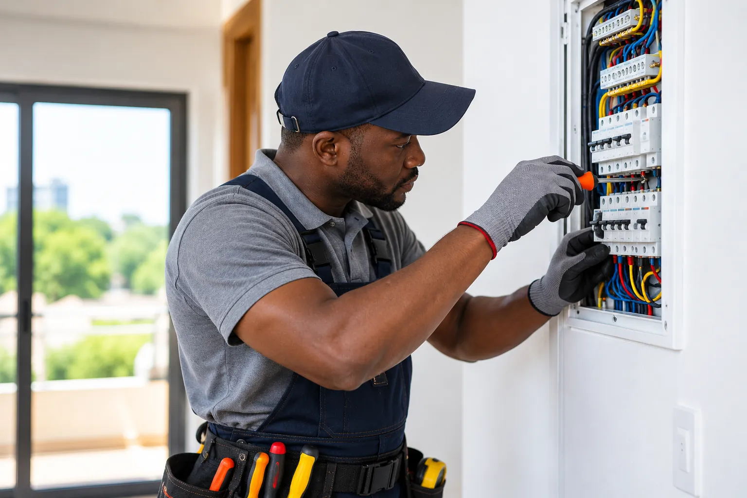 Électricien intervenant sur une installation électrique à Cocody